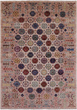 Ivory Turkmen Ersari Hand Knotted Wool Rug - 6' 4" X 8' 10" - Golden Nile