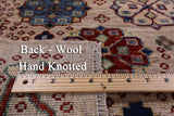 Ivory Turkmen Ersari Hand Knotted Wool Rug - 6' 4" X 8' 10" - Golden Nile