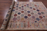 Ivory Turkmen Ersari Hand Knotted Wool Rug - 6' 4" X 8' 10" - Golden Nile