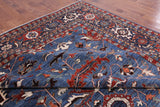 Blue Persian Fine Serapi Hand Knotted Wool Rug - 12' 1" X 14' 8" - Golden Nile