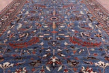 Blue Persian Fine Serapi Hand Knotted Wool Rug - 12' 1" X 14' 8" - Golden Nile