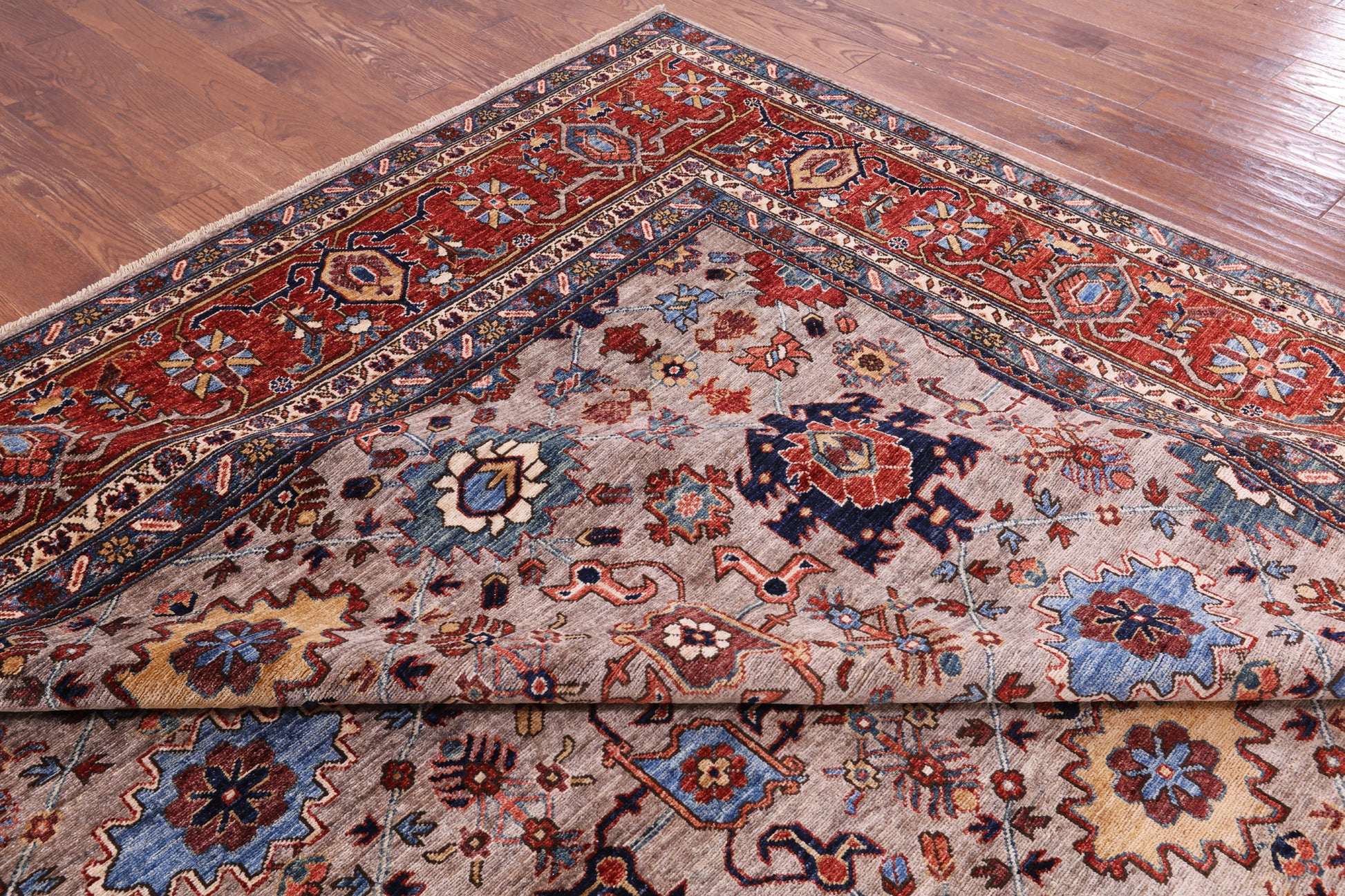 Persian Fine Serapi Hand Knotted Wool Rug - 10' 2" X 13' 10" - Golden Nile