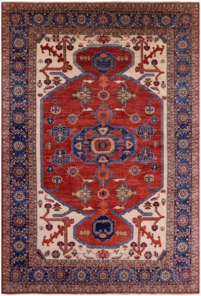 Persian Fine Serapi Hand Knotted Wool Rug - 12' 2" X 17' 11" - Golden Nile