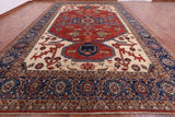 Persian Fine Serapi Hand Knotted Wool Rug - 12' 2" X 17' 11" - Golden Nile