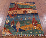 Tribal Persian Gabbeh Hand Knotted Wool Rug - 2' 9" X 4' - Golden Nile