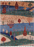 Tribal Persian Gabbeh Handmade Wool Rug - 5' 1" X 6' 9" - Golden Nile
