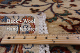 Ivory Peshawar Handmade Wool Rug - 5' 2" X 6' 8" - Golden Nile