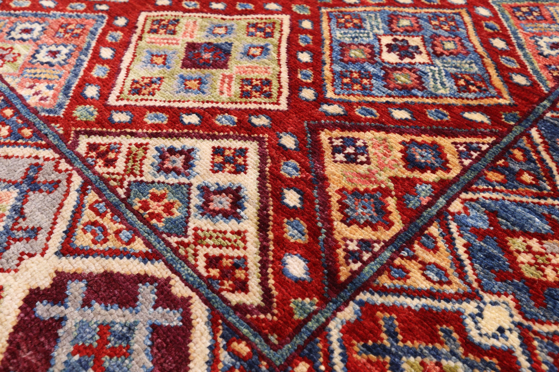 Red Tribal Khorjin Persian Gabbeh Handmade Rug - 4' 11" X 6' 7" - Golden Nile