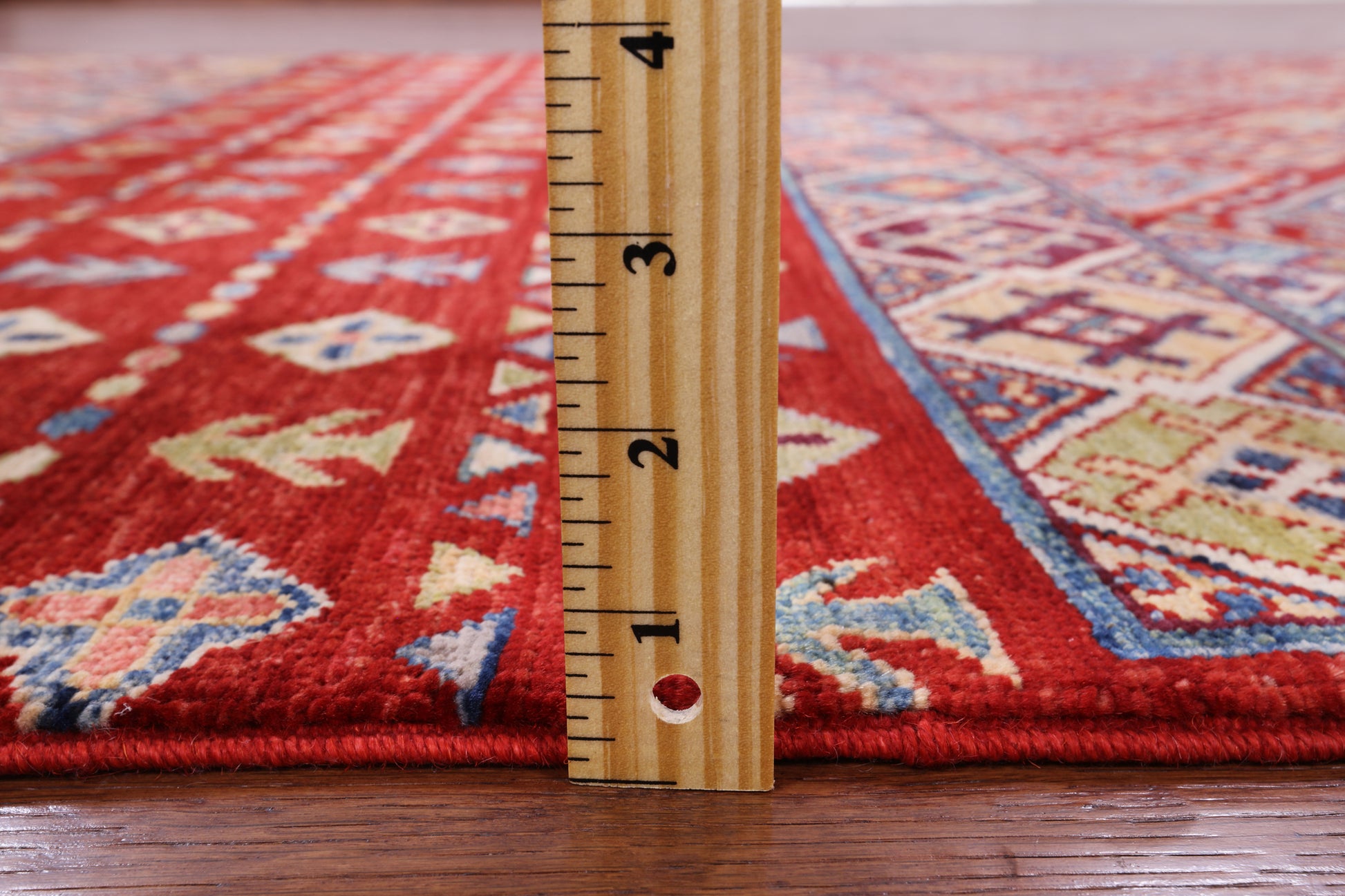 Red Tribal Khorjin Persian Gabbeh Handmade Rug - 4' 11" X 6' 7" - Golden Nile