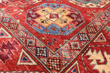 Red Turkmen Ersari Handmade Wool Rug - 6' 7" X 9' 7" - Golden Nile