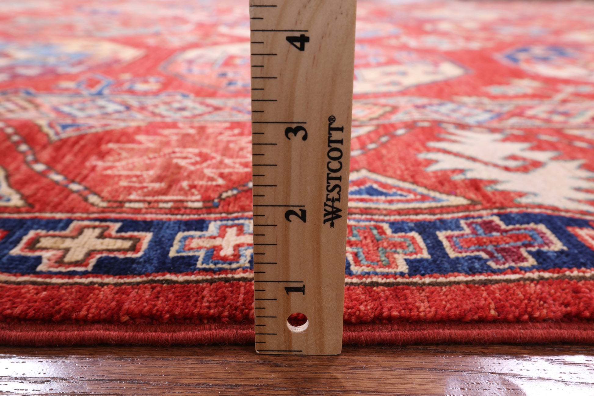 Red Turkmen Ersari Handmade Wool Rug - 6' 7" X 9' 7" - Golden Nile