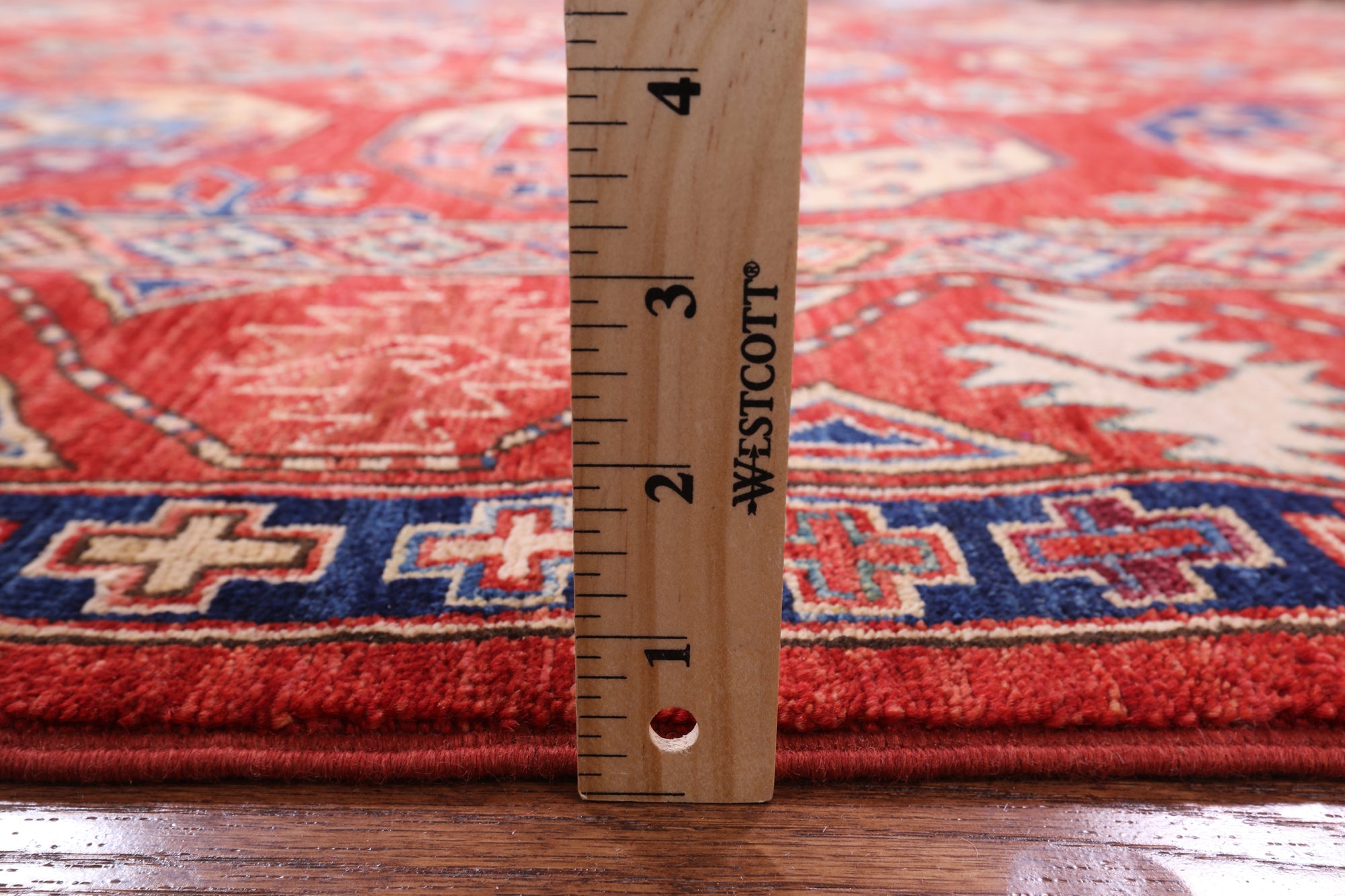 Red Turkmen Ersari Handmade Wool Rug - 6' 7" X 9' 7" - Golden Nile
