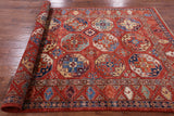 Red Turkmen Ersari Handmade Wool Rug - 5' 6" X 7' 11" - Golden Nile