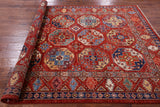 Red Turkmen Ersari Hand Knotted Wool Rug - 5' 9" X 8' 2" - Golden Nile