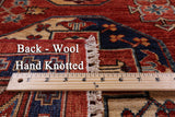 Red Turkmen Ersari Handmade Wool Rug - 5' 7" X 7' 10" - Golden Nile