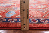 Red Turkmen Ersari Handmade Wool Rug - 5' 7" X 7' 10" - Golden Nile