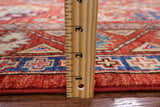 Red Turkmen Ersari Hand Knotted Wool Rug - 5' 0" X 6' 8" - Golden Nile