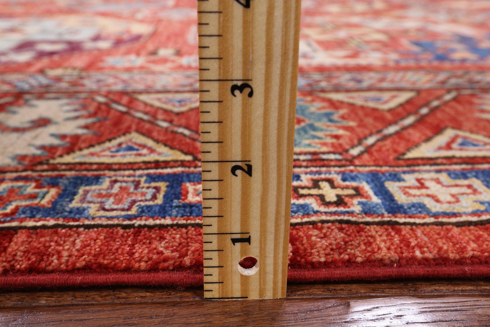 Red Turkmen Ersari Hand Knotted Wool Rug - 5' 0" X 6' 8" - Golden Nile