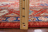 Red Turkmen Ersari Hand Knotted Wool Rug - 5' 0" X 6' 8" - Golden Nile