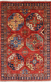Turkmen Ersari Handmade Wool Rug - 3' 4" X 5' 2" - Golden Nile