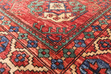 Red Turkmen Ersari Handmade Wool Rug - 6' 7" X 10' 2" - Golden Nile