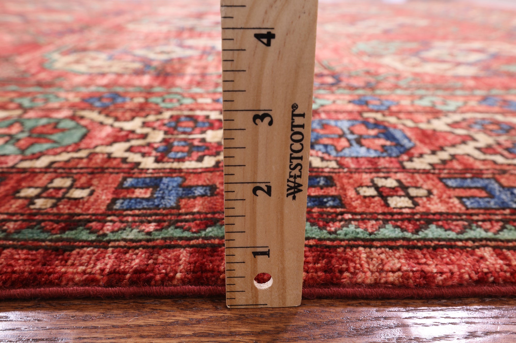 Red Turkmen Ersari Handmade Wool Rug - 6' 7" X 10' 2" - Golden Nile