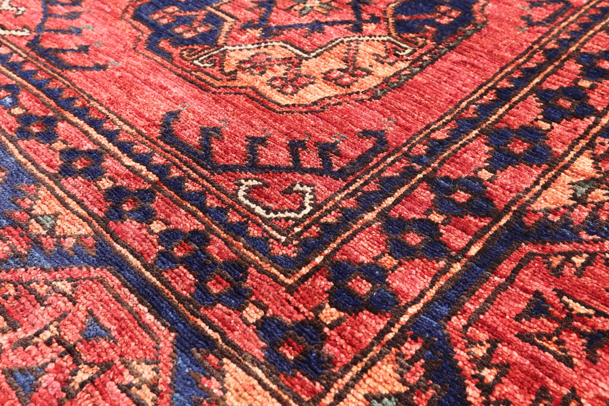 Red Turkmen Ersari Handmade Wool On Wool Rug - 6' 5" X 10' 0" - Golden Nile