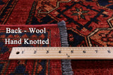 Red Turkmen Ersari Handmade Wool On Wool Rug - 6' 5" X 10' 0" - Golden Nile