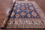 Blue Super Kazak Hand Knotted Wool Rug - 10' 1" X 13' 1" - Golden Nile