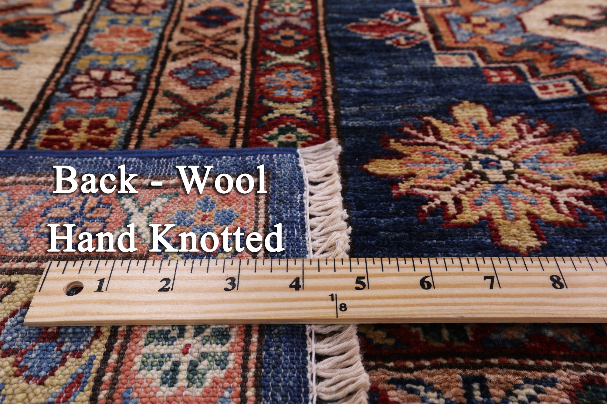 Blue Super Kazak Hand Knotted Wool Rug - 10' 1" X 13' 1" - Golden Nile