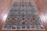 Tribal Persian Gabbeh Hand Knotted Wool Rug - 3' 11" X 5' 10" - Golden Nile