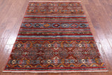 Khorjin Persian Gabbeh Hand Knotted Wool Rug - 3' 11" X 5' 10" - Golden Nile