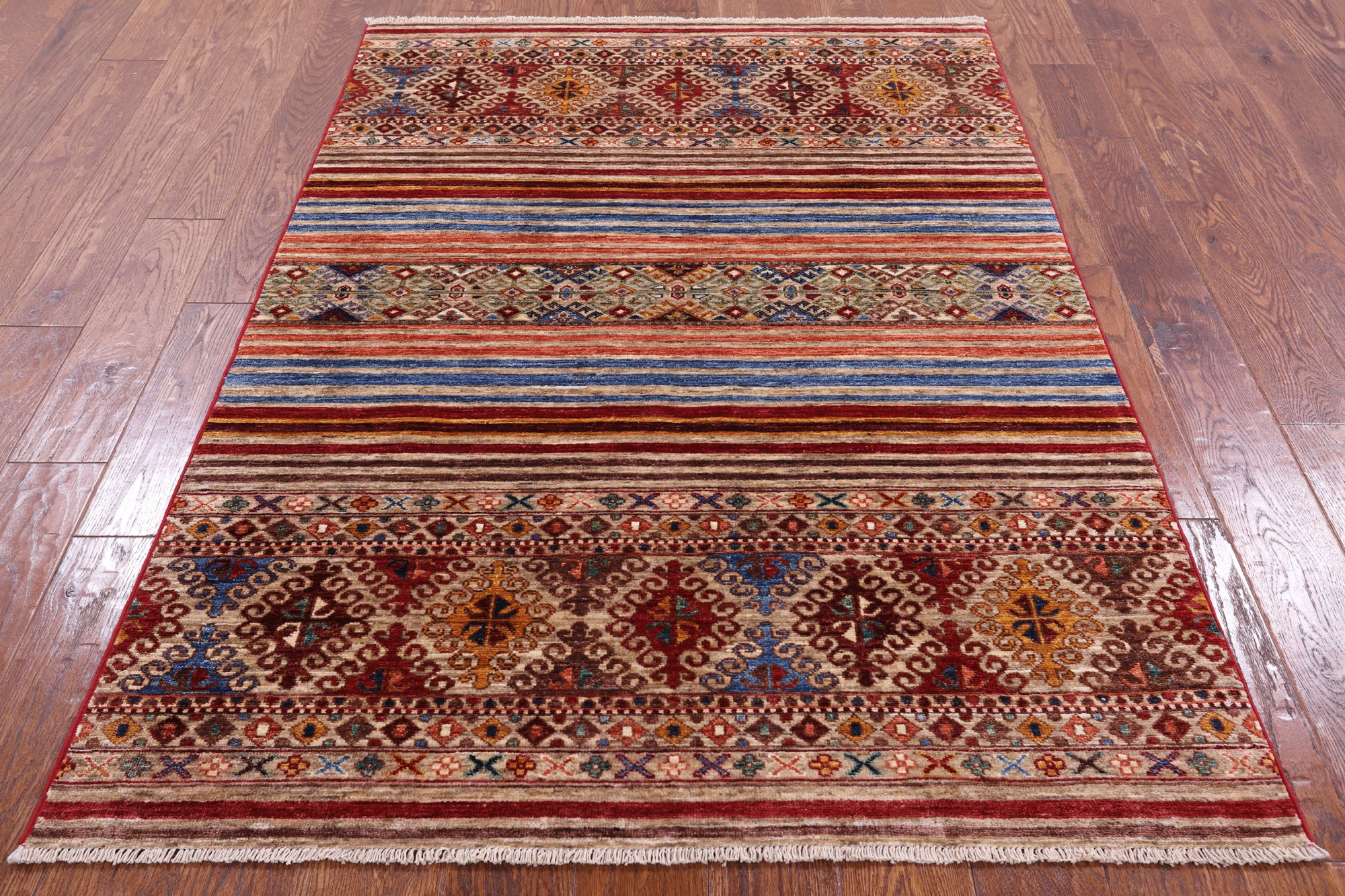 Khorjin Persian Gabbeh Handmade Wool Rug - 4' 0" X 6' 0" - Golden Nile