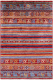 Tribal Persian Gabbeh Handmade Wool Rug - 3' 11" X 5' 11" - Golden Nile