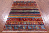 Tribal Persian Gabbeh Handmade Wool Rug - 3' 11" X 5' 11" - Golden Nile