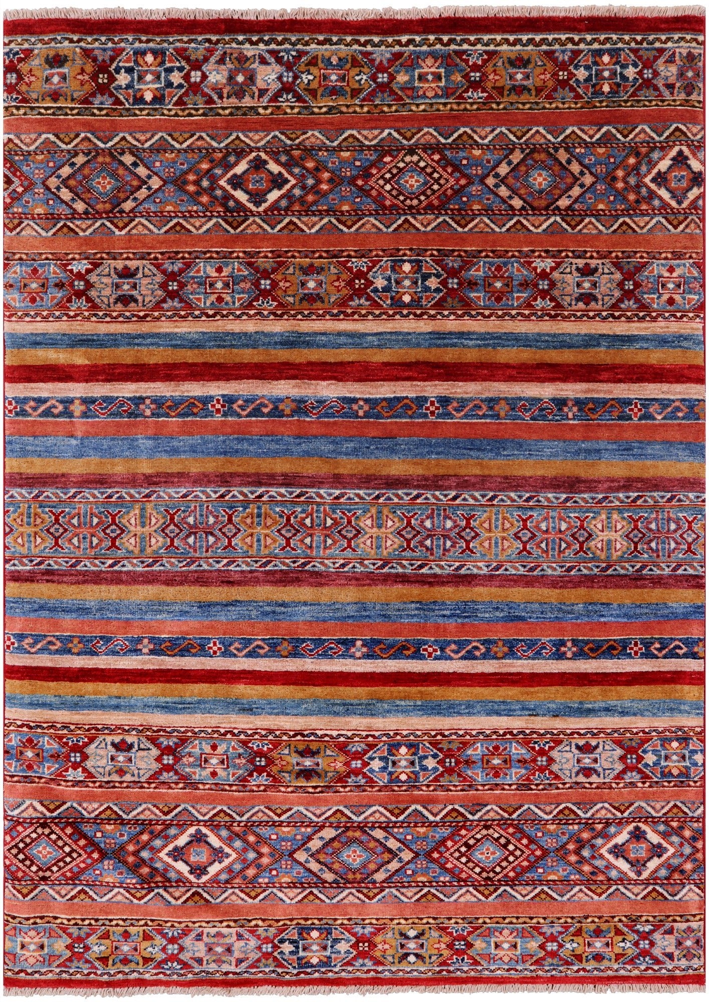 Khorjin Persian Gabbeh Handmade Wool Rug - 3' 11" X 5' 7" - Golden Nile