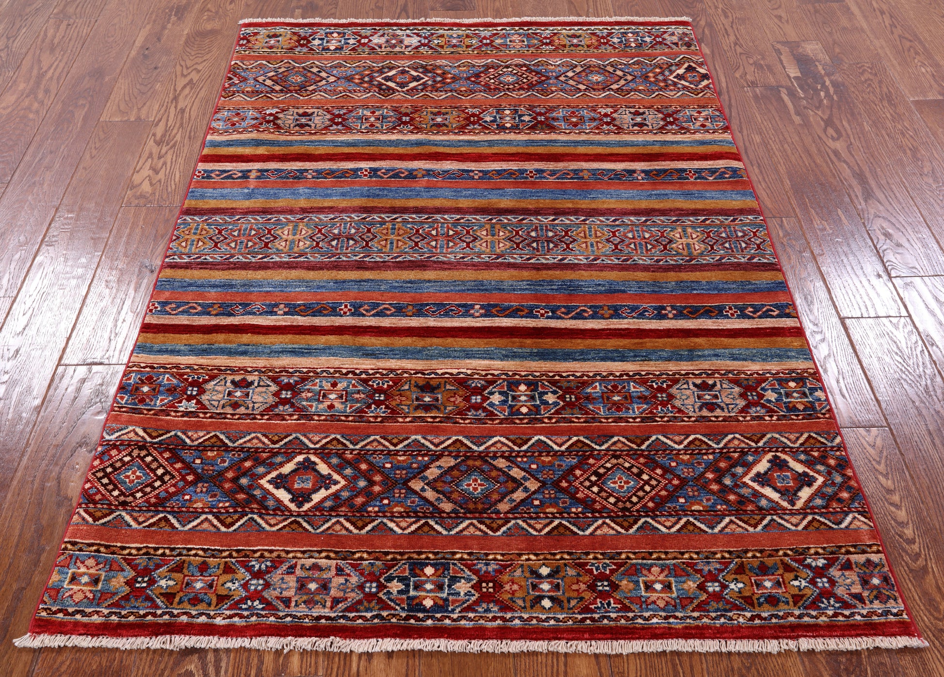 Khorjin Persian Gabbeh Handmade Wool Rug - 3' 11" X 5' 7" - Golden Nile