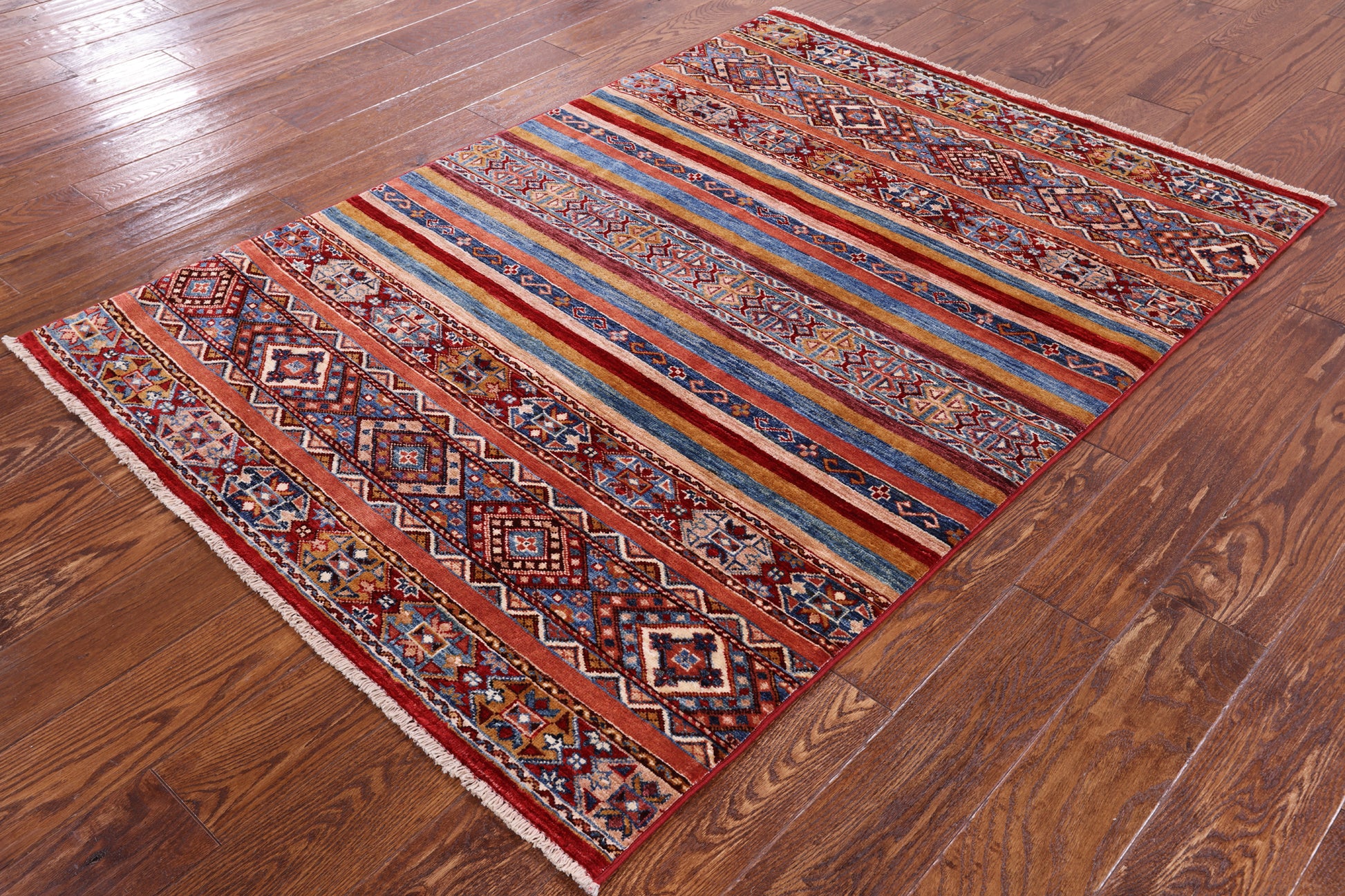 Khorjin Persian Gabbeh Handmade Wool Rug - 3' 11" X 5' 7" - Golden Nile