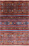 Khorjin Persian Gabbeh Hand Knotted Wool Rug - 3' 10" X 6' 0" - Golden Nile