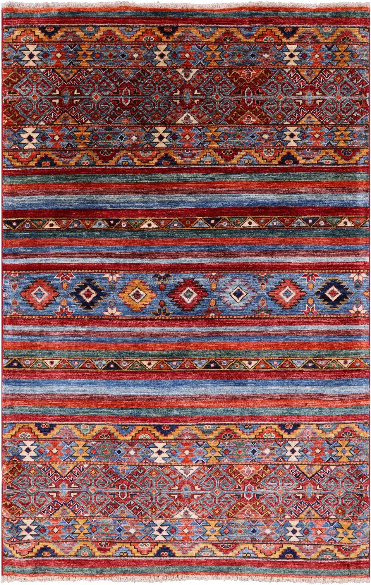 Khorjin Persian Gabbeh Hand Knotted Wool Rug - 3' 10" X 6' 0" - Golden Nile