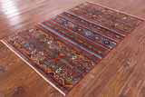 Khorjin Persian Gabbeh Hand Knotted Wool Rug - 3' 10" X 6' 0" - Golden Nile