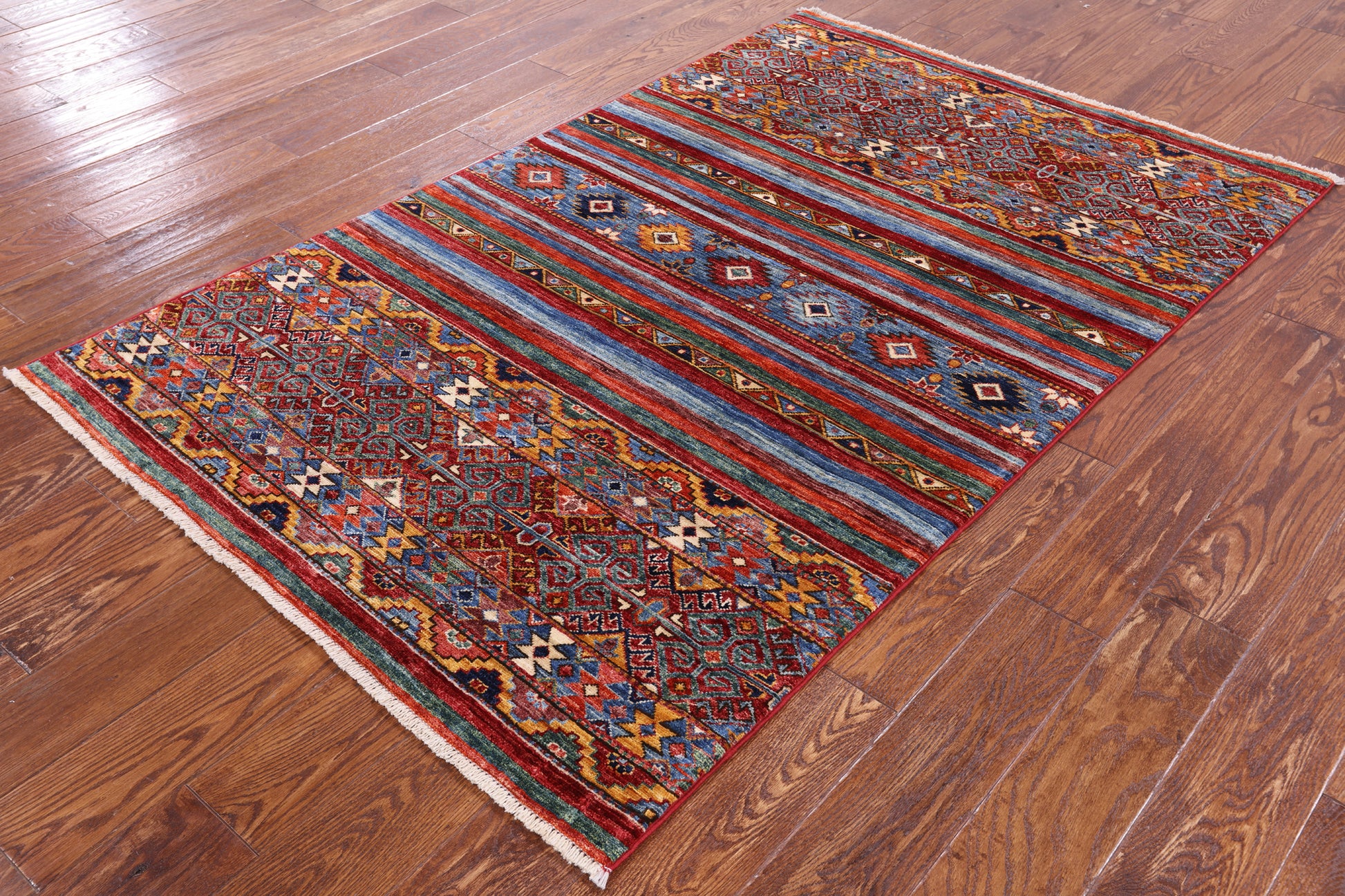 Khorjin Persian Gabbeh Hand Knotted Wool Rug - 3' 10" X 6' 0" - Golden Nile