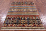 Khorjin Persian Gabbeh Handmade Wool Rug - 4' 0" X 6' 2" - Golden Nile