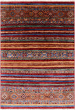 Khorjin Persian Gabbeh Handmade Wool Rug - 4' 2" X 6' 0" - Golden Nile