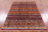 Khorjin Persian Gabbeh Handmade Wool Rug - 4' 2" X 6' 0" - Golden Nile