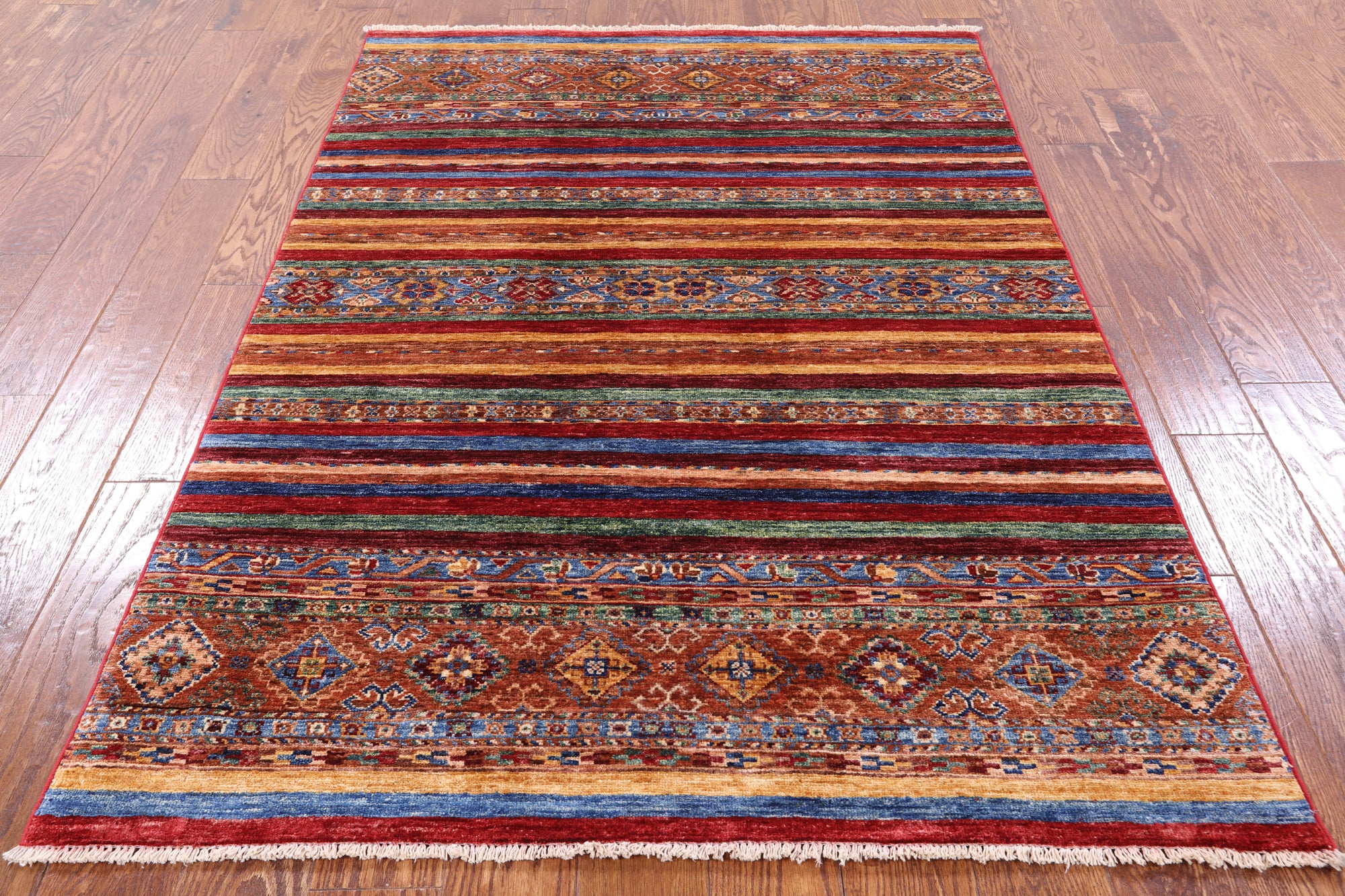 Khorjin Persian Gabbeh Handmade Wool Rug - 4' 2" X 6' 0" - Golden Nile