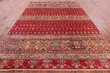 Red Tribal Khorjin Persian Gabbeh Hand Knotted Wool Rug - 8' 2" X 11' 6" - Golden Nile