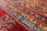 Red Tribal Khorjin Persian Gabbeh Hand Knotted Wool Rug - 8' 2" X 11' 6" - Golden Nile
