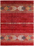 Red Khorjin Persian Gabbeh Hand Knotted Wool Rug - 8' 3" X 11' 4" - Golden Nile