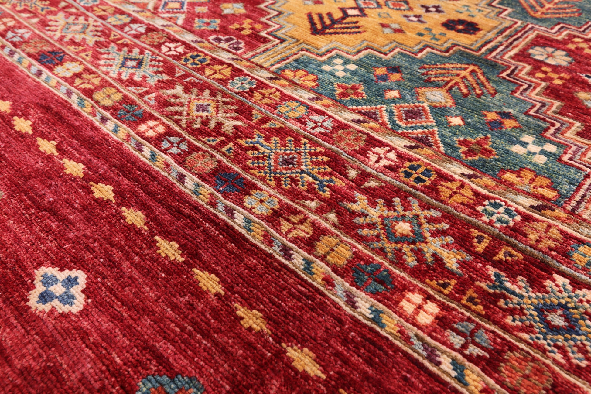 Red Khorjin Persian Gabbeh Hand Knotted Wool Rug - 8' 3" X 11' 4" - Golden Nile